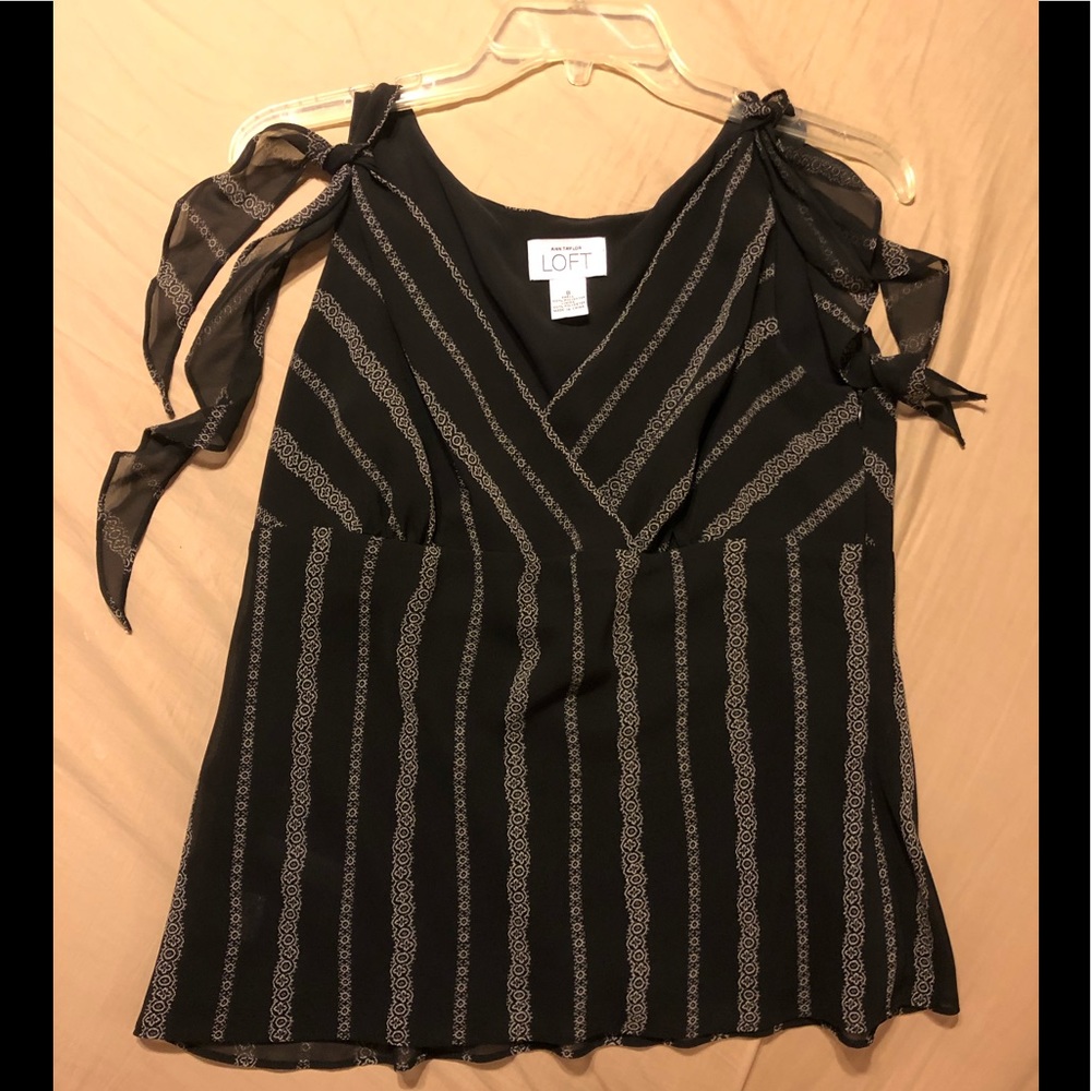 Black Ann Taylor loft dressy casual sleeveless shirt